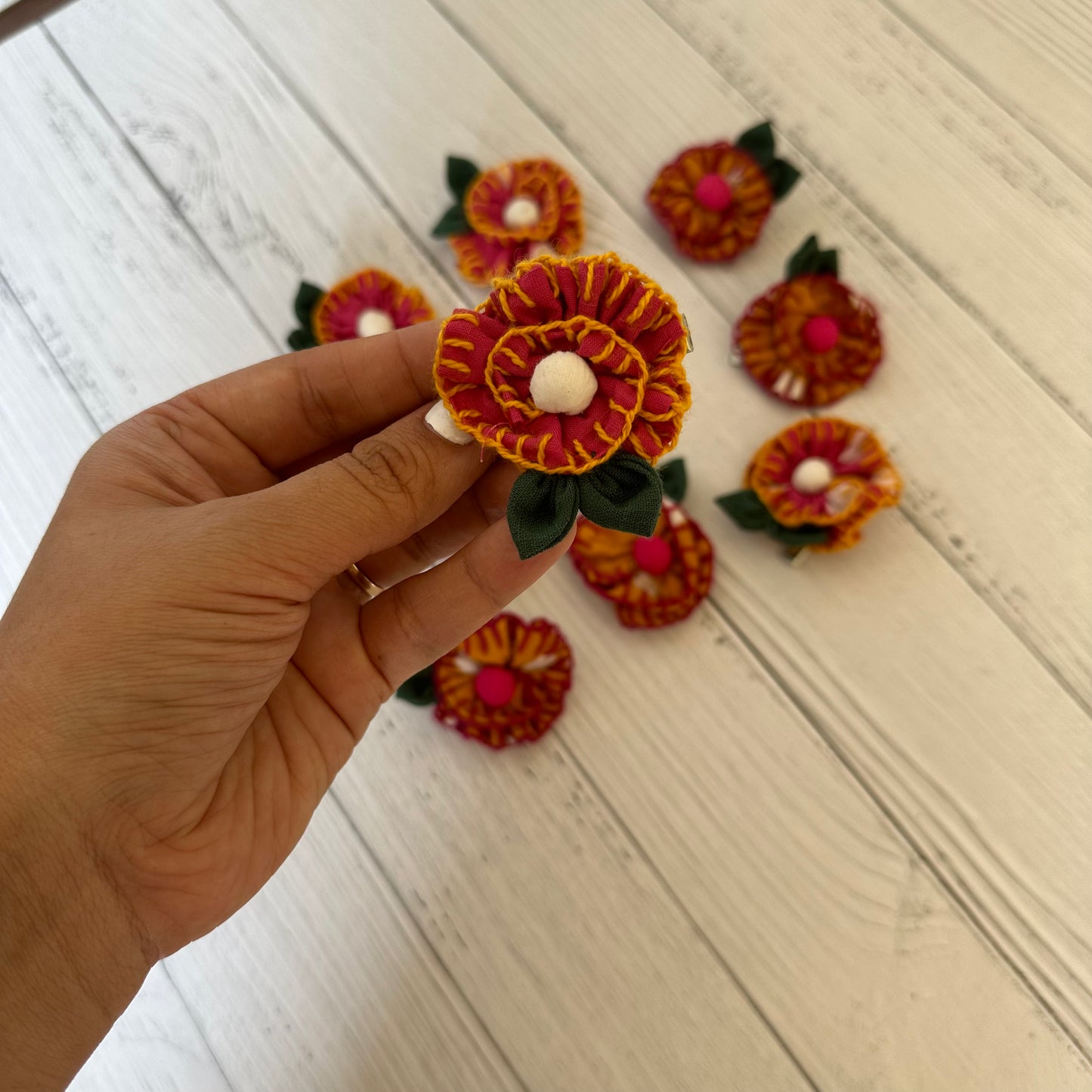 Stitch Flower Hairclips