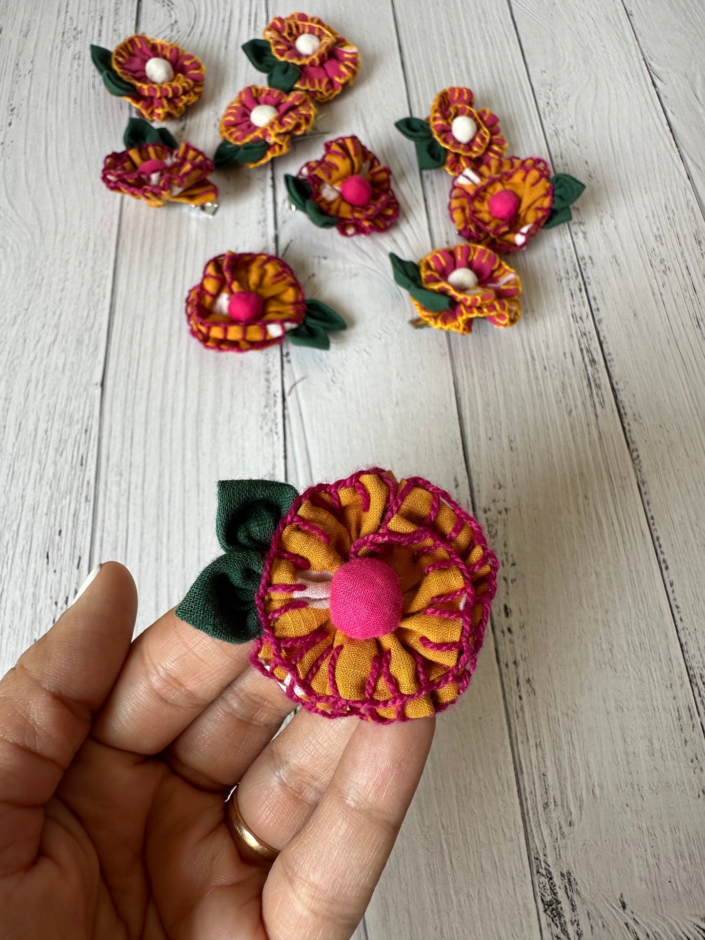 Stitch Flower Hairclips