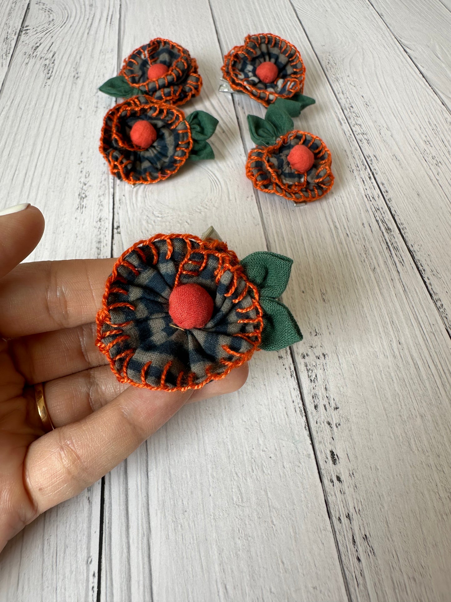 Stitch Flower Hairclips