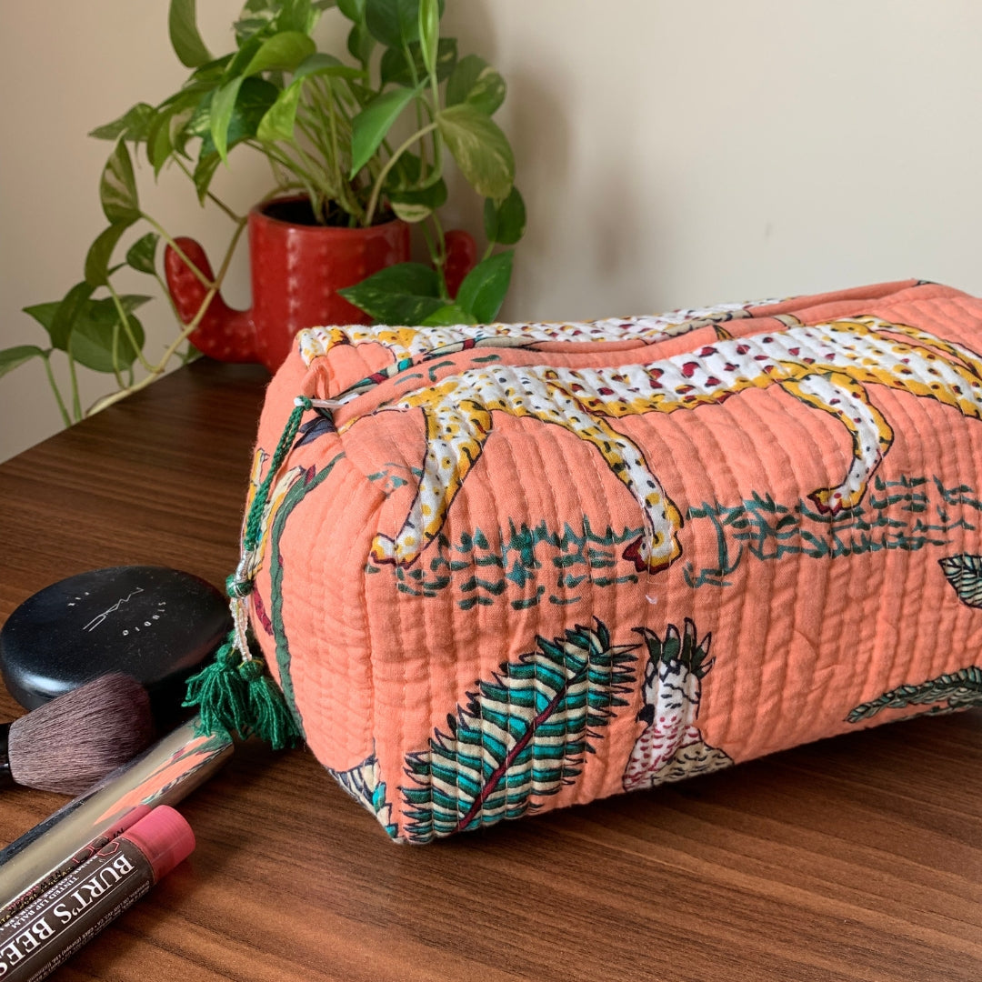 Orange Jungle Toiletry Kit
