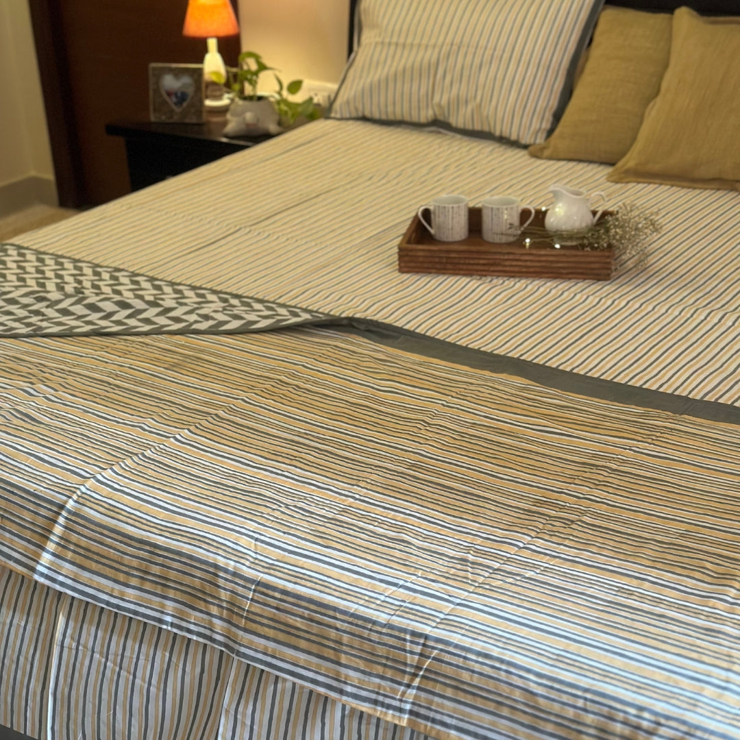 Sunny Stripes Double Bedsheet