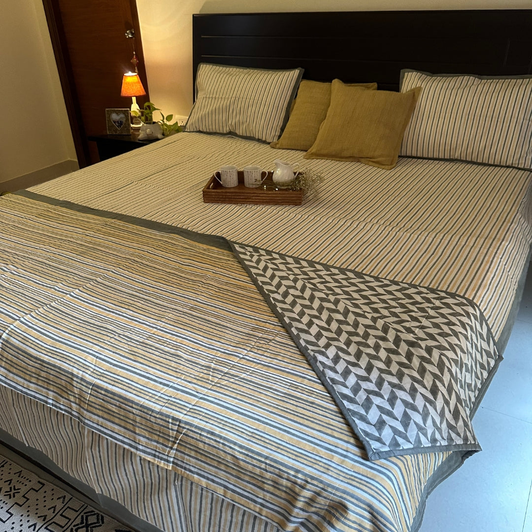 Sunny Stripes Double Bedsheet