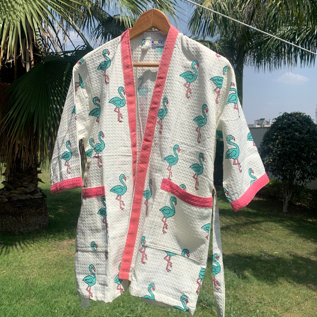 Happy Flamingo Bathrobe