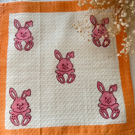 Orange Pink Teddy Face Towel