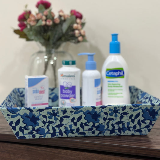 Indigo Flowers Trinket Tray