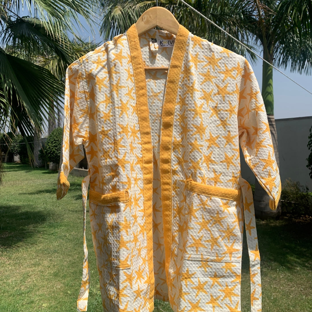 Yellow Star Bathrobe