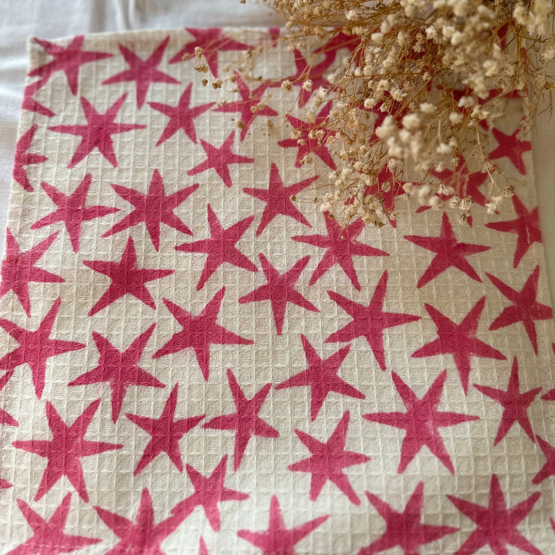 Pink Star Face Towel