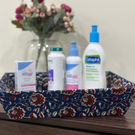 Blue & Red Flowers Trinket Tray