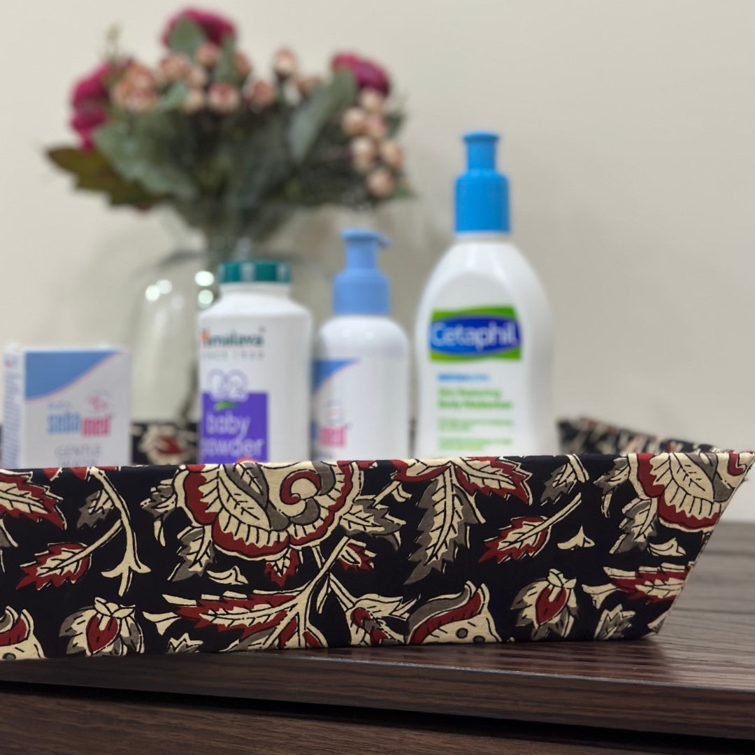Black & Red Flowers Trinket Tray