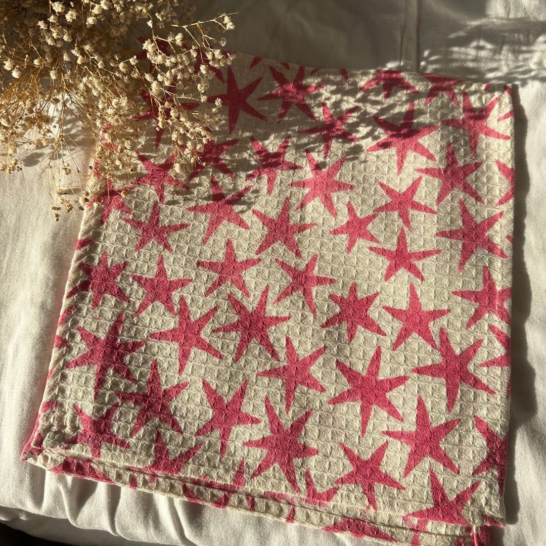 Pink Star Face Towel