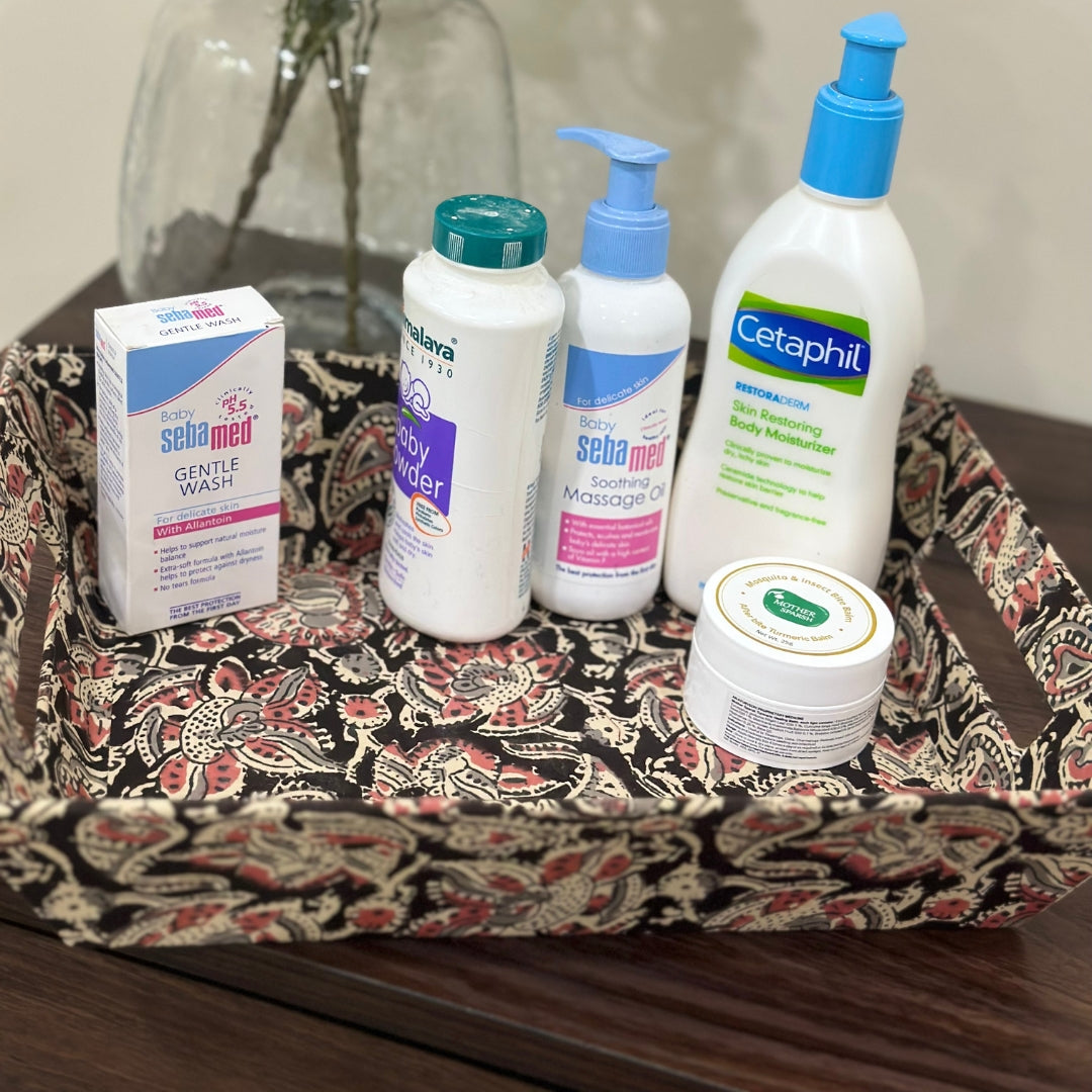 Black & Peach Flowers Trinket Tray