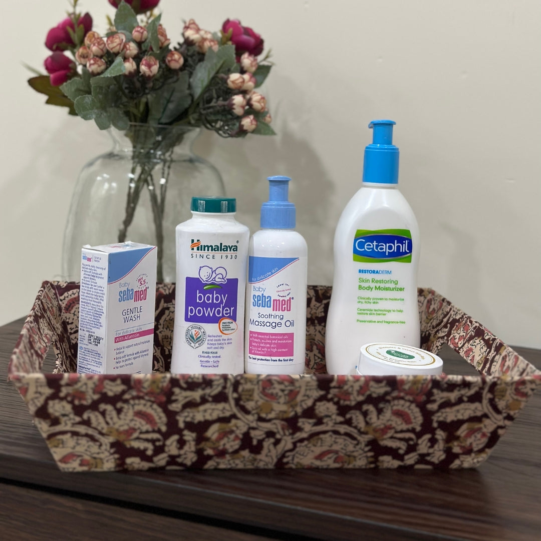 Brown & Pink Flowers Trinket Tray