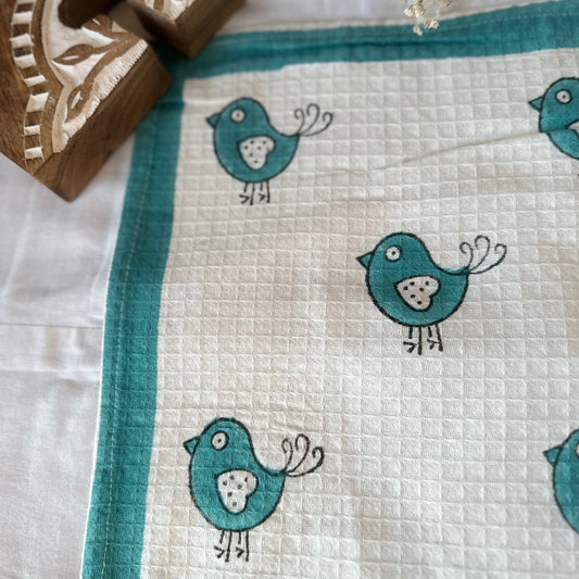 Blue Bird Face Towel