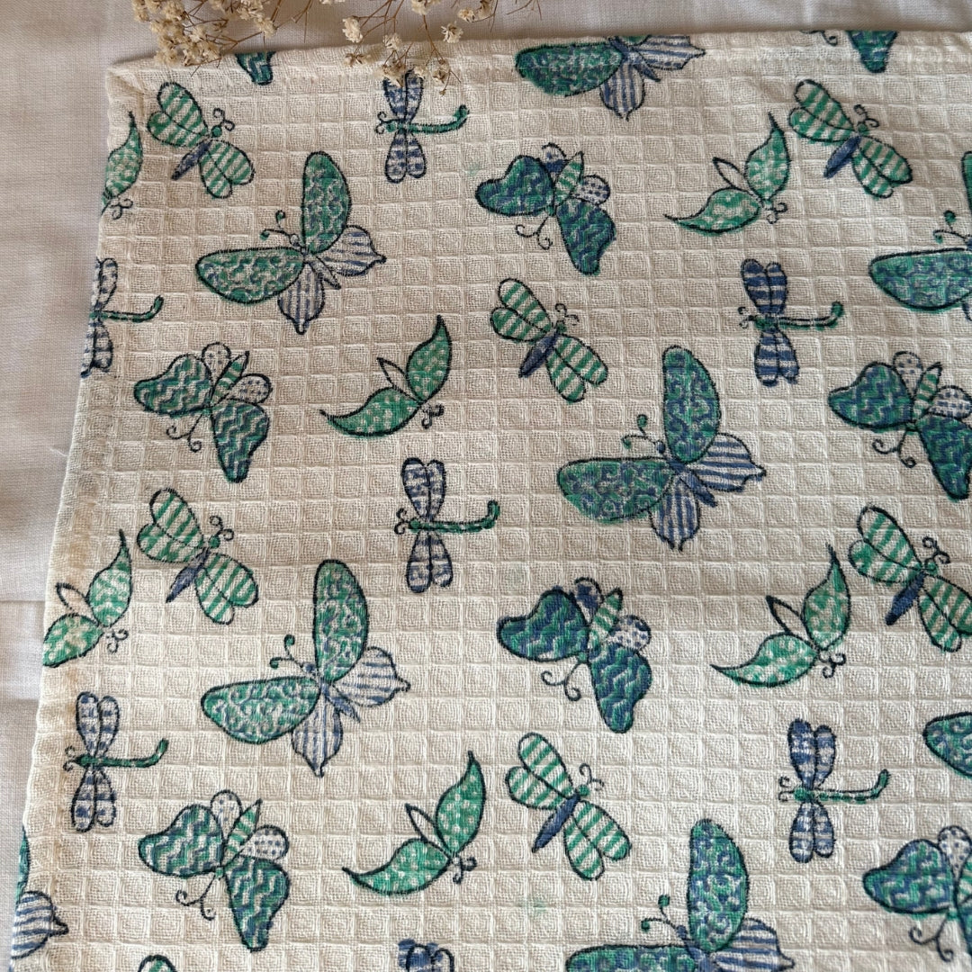 Blue Flying Butterfly Face Towel