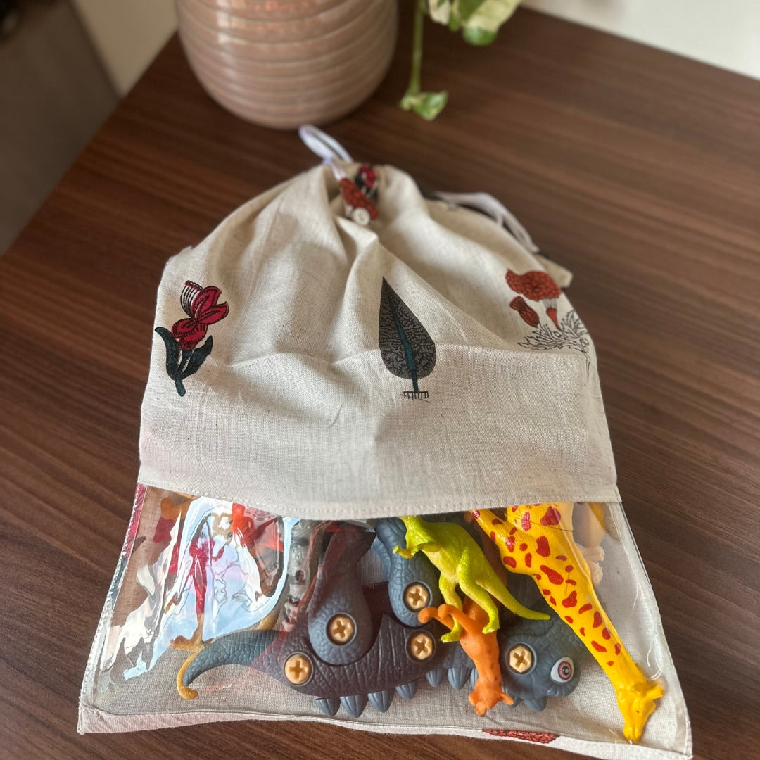 Beige Cones Toy Bag