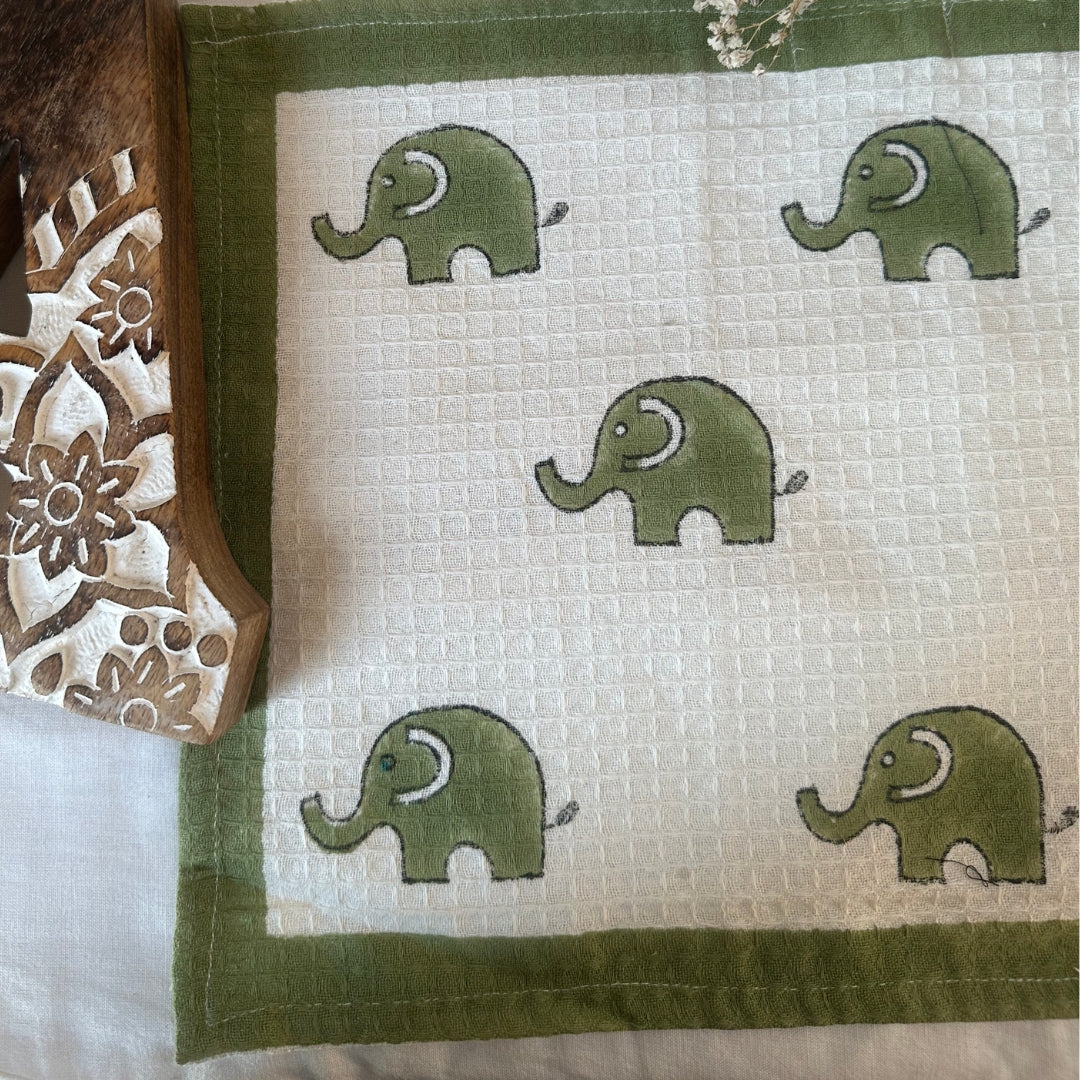 Green Elle Face Towel