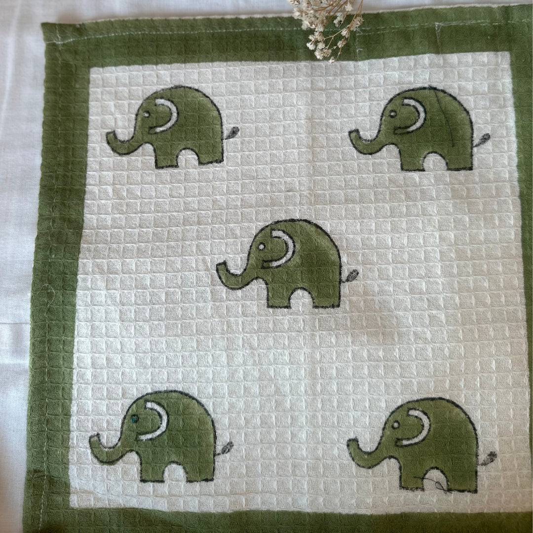 Green Elle Face Towel