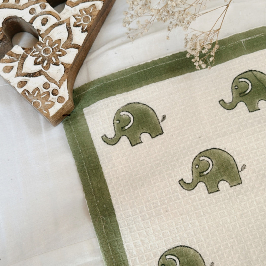 Green Elle Face Towel