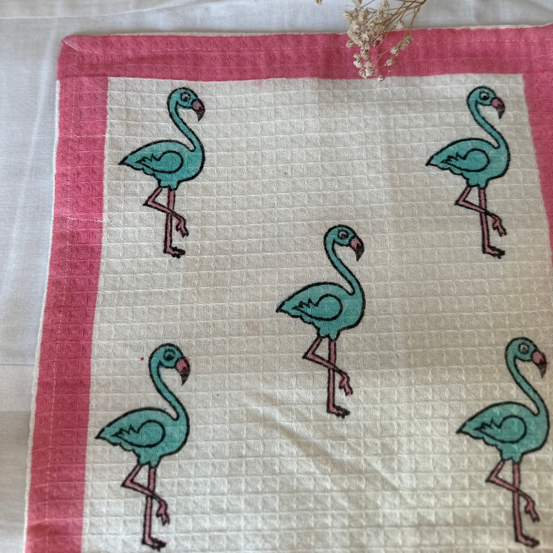 Happy Flamingo Face Towel