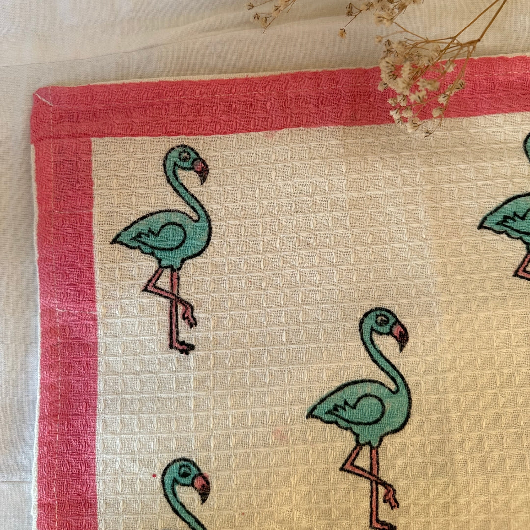 Happy Flamingo Face Towel