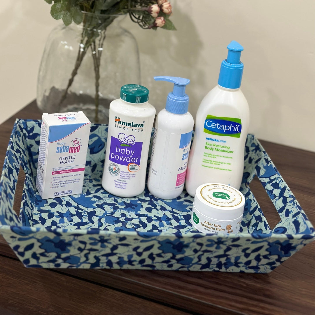 Indigo Flowers Trinket Tray