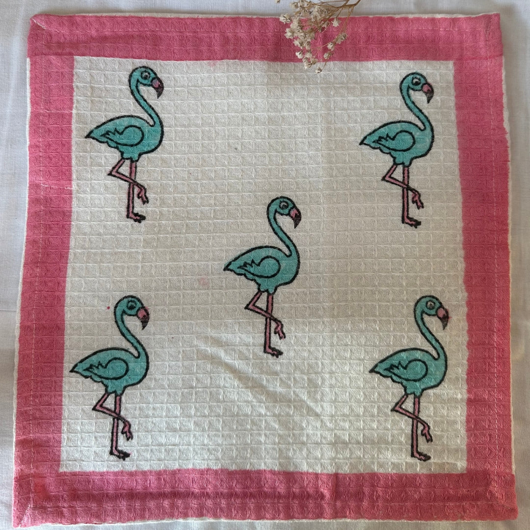 Happy Flamingo Face Towel