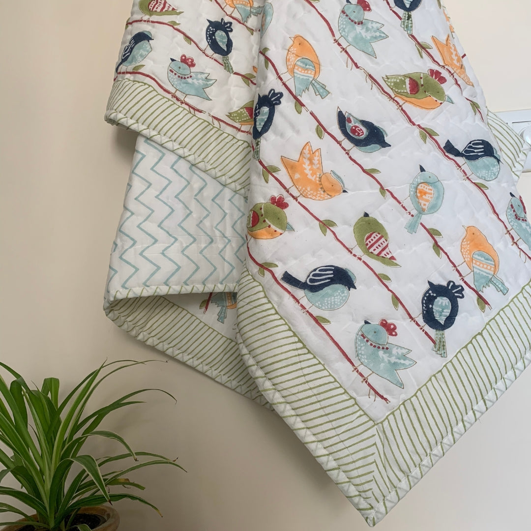 Chirpy Birdies Single Quilt