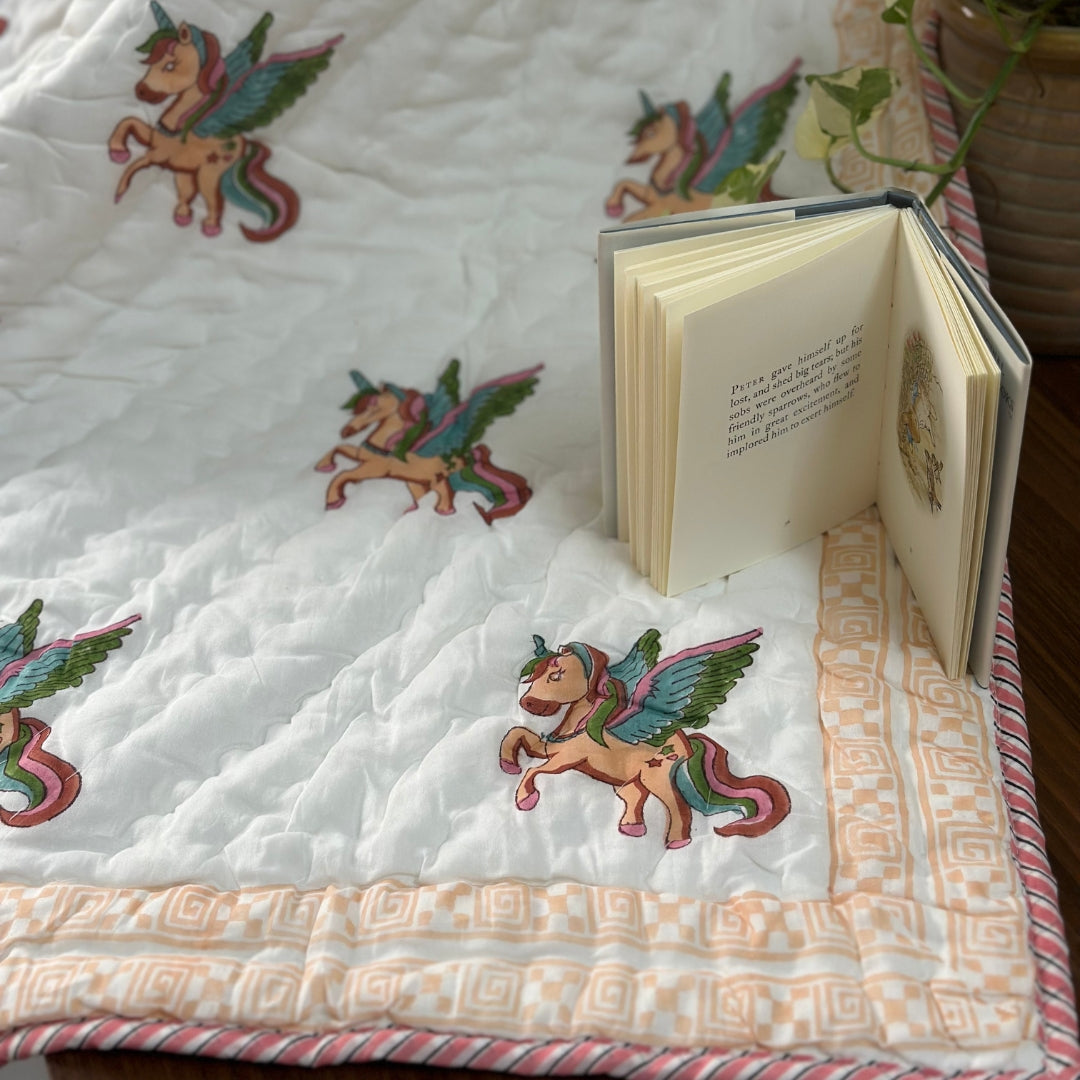 Flying Unicorns Baby Quilt