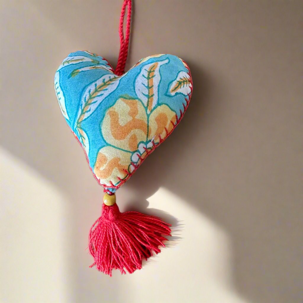 Handmade Heart Hanging- Beachy Blue