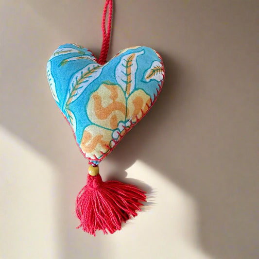 Handmade Heart Hanging- Beachy Blue