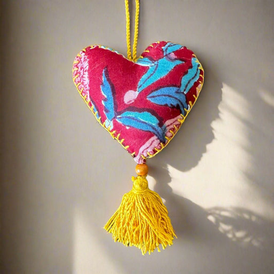 Handmade Heart Hanging- Anar Red
