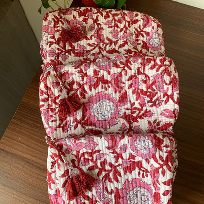 Red Pink Jaal Toiletry Kit