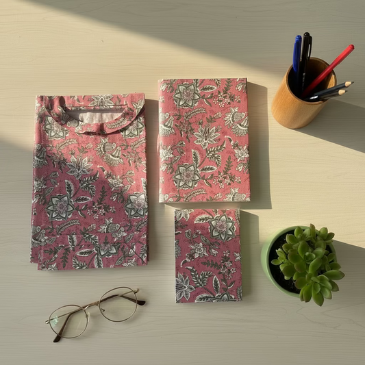 Combo Set Diary - Pink Flowers