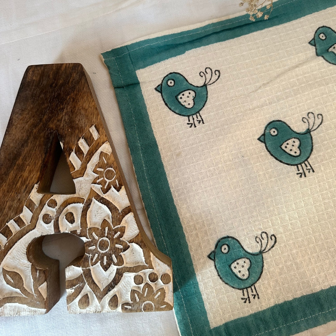 Blue Bird Face Towel