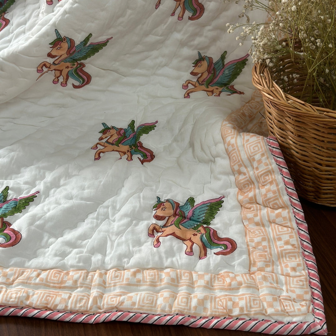 Flying Unicorns Baby Quilt