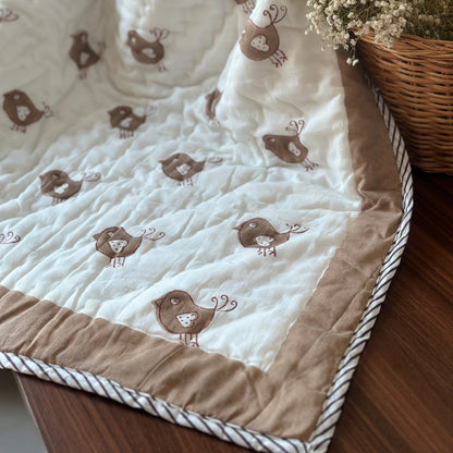 Brown Birdie Baby Quilt